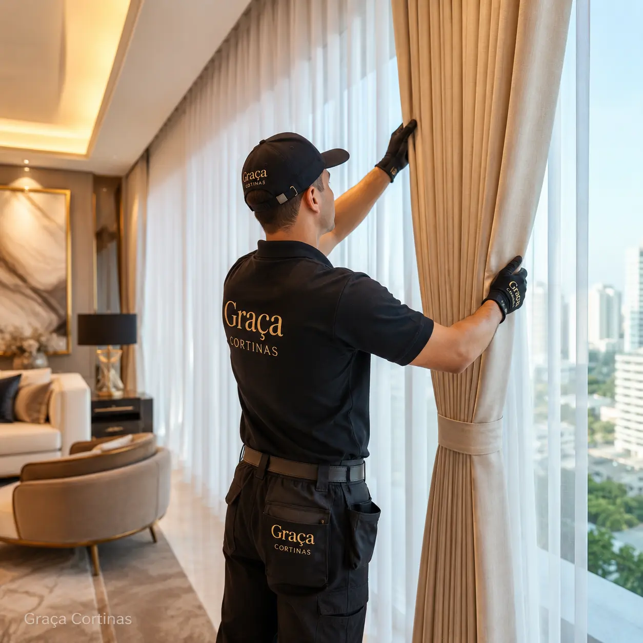 Instalação profissional de cortinas e persianas
